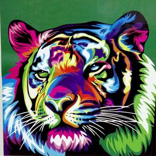 Arte Por Número Tigre De Colores